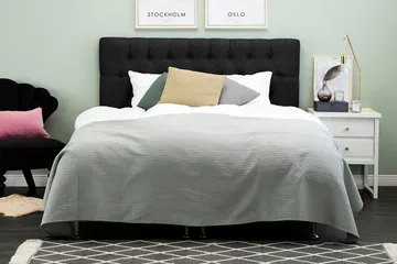 Lucky Diamant Sänggavel 160 cm - Svart/Grå - Möbler - Säng - Sängtillbehör & sänggavel - Sänggavel