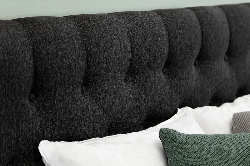 Lucky Diamant Sänggavel 160 cm - Svart/Grå - Möbler - Säng - Sängtillbehör & sänggavel - Sänggavel