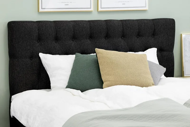 Lucky Diamant Sänggavel 160 cm - Svart/Grå - Möbler - Säng - Sängtillbehör & sänggavel - Sänggavel