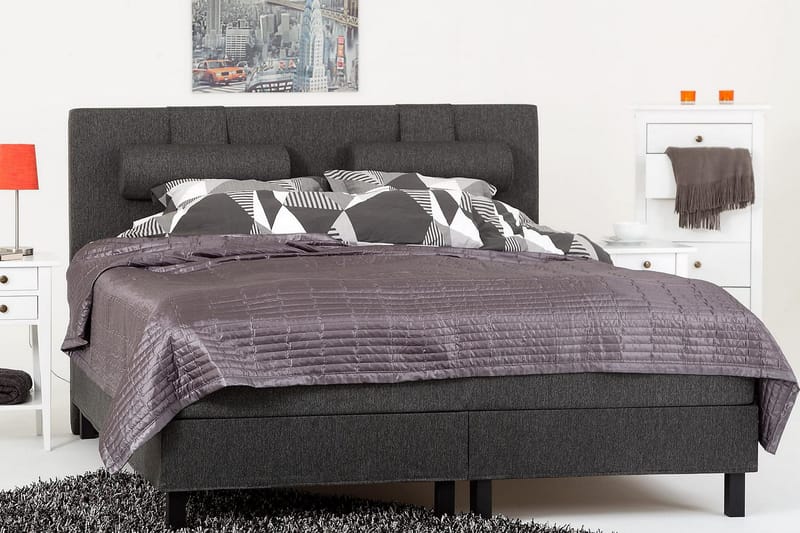 Lucky Sänggavel Slät 150 cm - Svart/Grå - Möbler - Säng - Sängtillbehör & sänggavel - Sänggavel