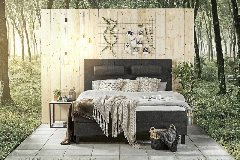 Lucky Sänggavel Slät 150 cm - Svart/Grå - Möbler - Säng - Sängtillbehör & sänggavel - Sänggavel