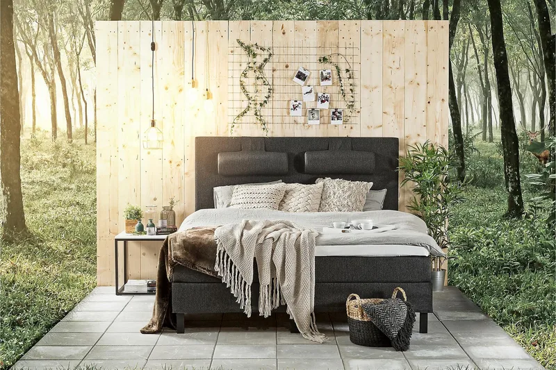 Lucky Sänggavel Slät 180 cm - Svart/Grå - Möbler - Säng - Sängtillbehör & sänggavel - Sänggavel