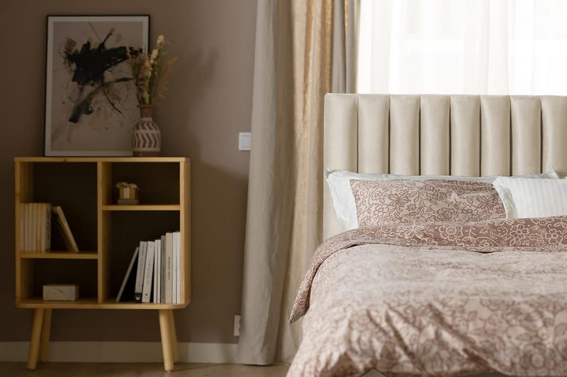 Rakel Sänggavel 120cm - Beige/Sammet - Möbler - Säng - Sängtillbehör & sänggavel - Sänggavel