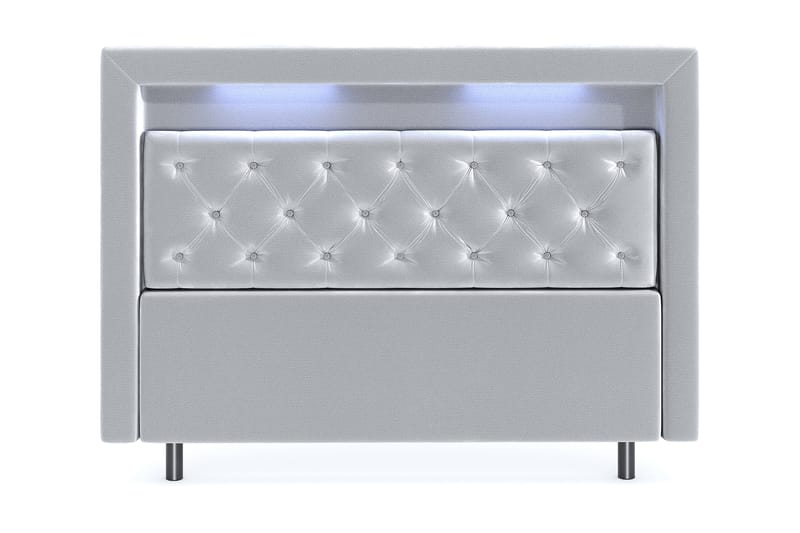 Romance Velvet LED Gavel 140 - Ljusgrå - Möbler - Säng - Sängtillbehör & sänggavel - Sänggavel
