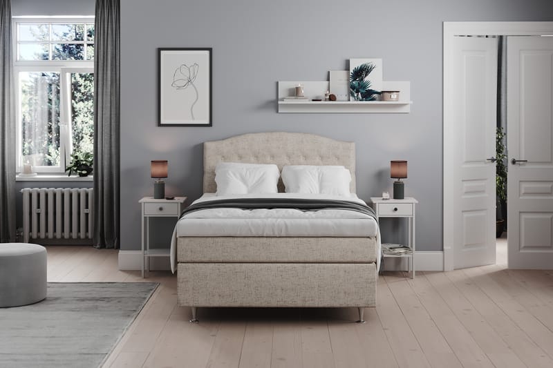 Sänggavel Abelie 120 cm Svängd - Beige - Sänggavel