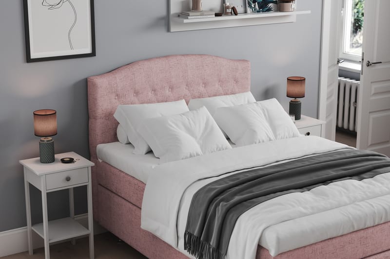 Sänggavel Abelie 120 cm Svängd - Rosa - Möbler - Säng - Sängtillbehör & sänggavel - Sänggavel