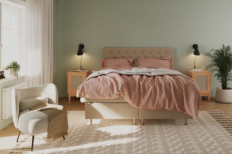 Sänggavel Boxford 160 cm - Beige - Möbler - Säng - Sängtillbehör & sänggavel - Sänggavel