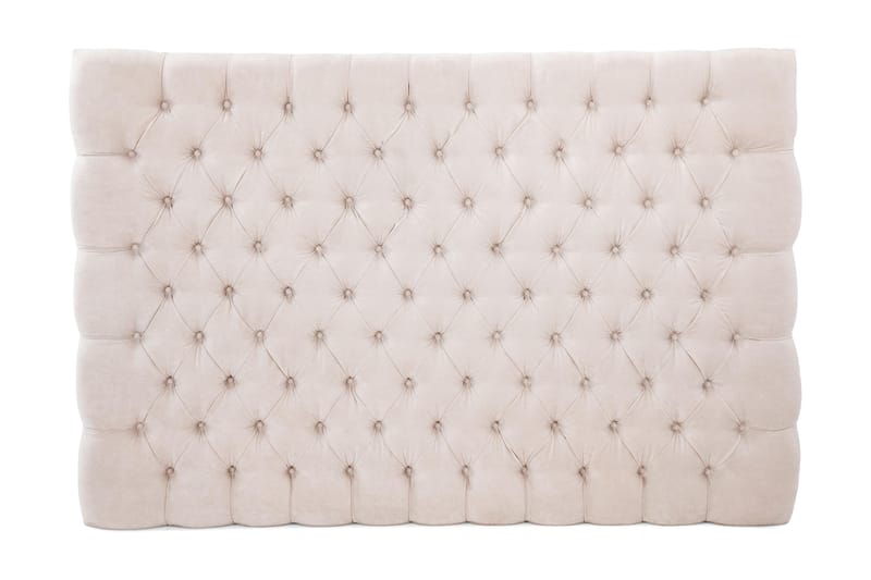 Sänggavel Estelle 160 cm Sammet - Beige - Sänggavel