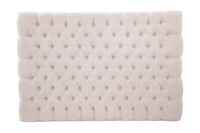 Sänggavel Estelle 210 cm Sammet - Beige - Sänggavel