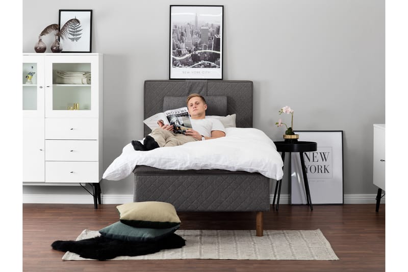 Sänggavel Kilmer 105 cm - Grå - Möbler - Säng - Sängtillbehör & sänggavel - Sänggavel