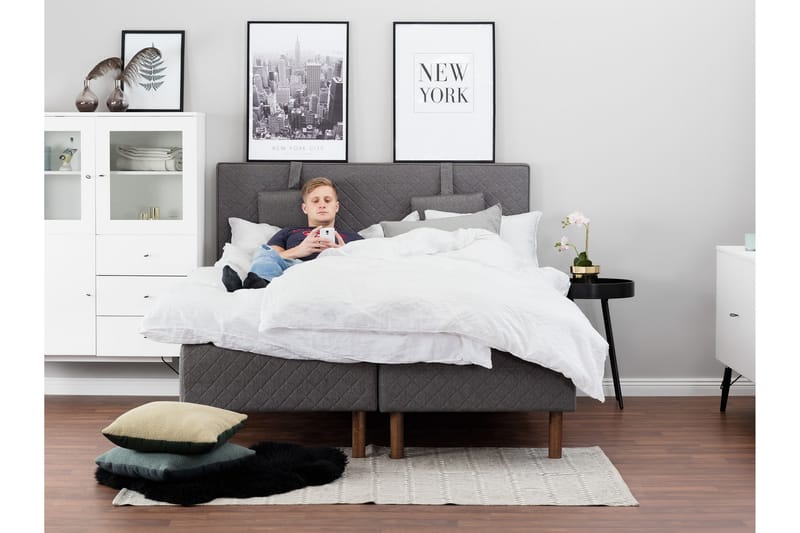 Sänggavel Kilmer 160 cm - Grå - Möbler - Säng - Sängtillbehör & sänggavel - Sänggavel