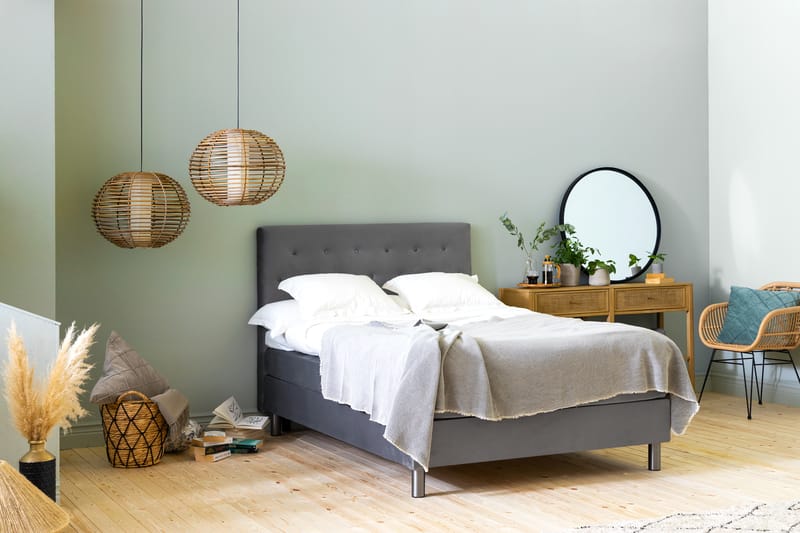 Sänggavel Rebeca 120 cm Button - Grå - Möbler - Säng - Sängtillbehör & sänggavel - Sänggavel