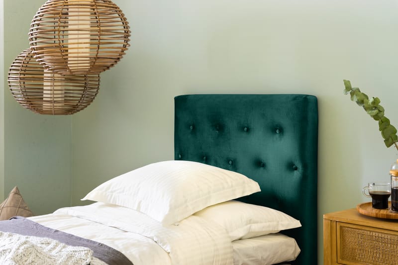 Sänggavel Rebeca 90 cm Button - Grön - Möbler - Säng - Sängtillbehör & sänggavel - Sänggavel
