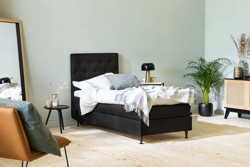 Sänggavel Rebeca Knappar 90 cm - Svart - Möbler - Säng - Sängtillbehör & sänggavel - Sänggavel