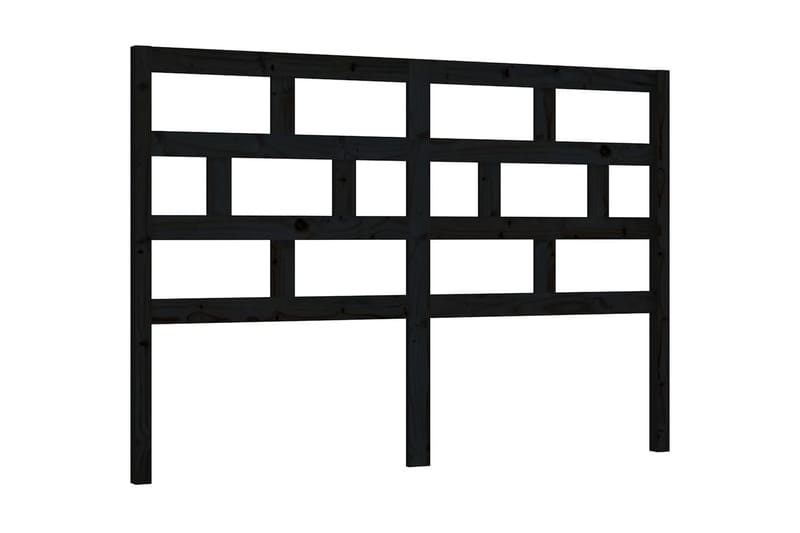 Sänggavel svart 126x4x100 cm massiv furu - Svart - Sänggavel