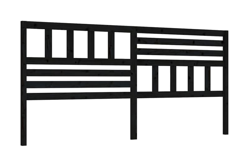 Sänggavel svart 186x4x100 cm massiv furu - Svart - Sänggavel