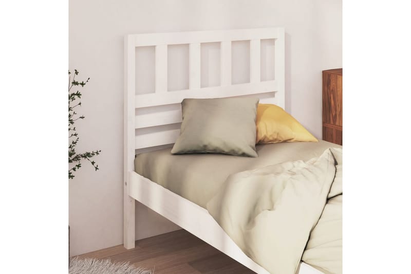 Sänggavel vit 96x4x100 cm massiv furu - Vit - Sänggavel