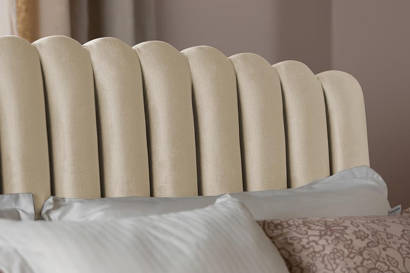 Sänggavel Zehner 120 cm - Beige|Sammet - Sänggavel