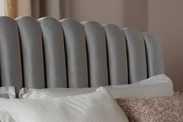 Sänggavel Zehner 120 cm - Ljusgrå|Sammet - Möbler - Säng - Sängtillbehör & sänggavel - Sänggavel