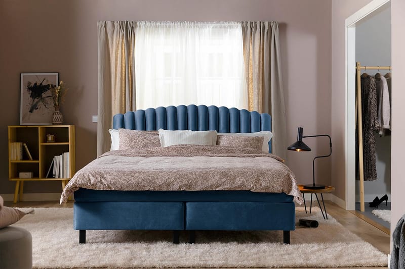 Sänggavel Zehner 120 cm - Mörkblå|Sammet - Sänggavel