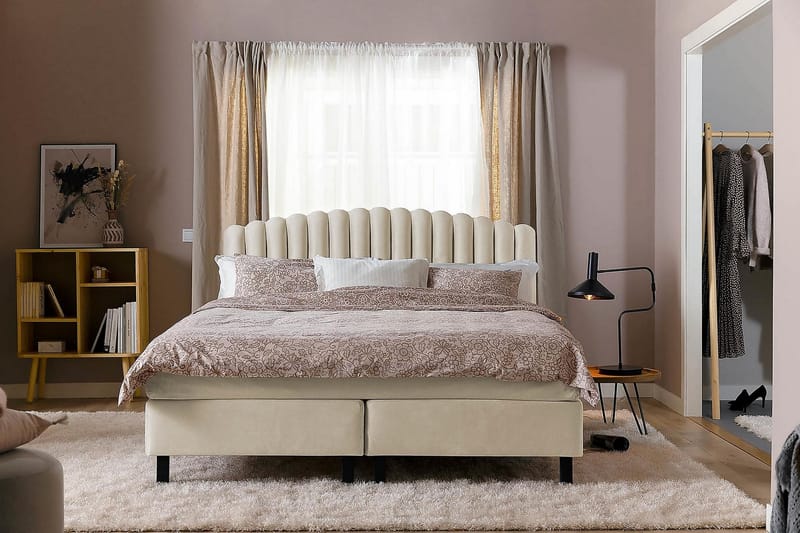 Sänggavel Zehner 140 cm - Beige|Sammet - Möbler - Säng - Sängtillbehör & sänggavel - Sänggavel
