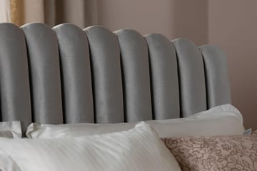 Sänggavel Zehner 140 cm - Ljusgrå|Sammet - Möbler - Säng - Sängtillbehör & sänggavel - Sänggavel