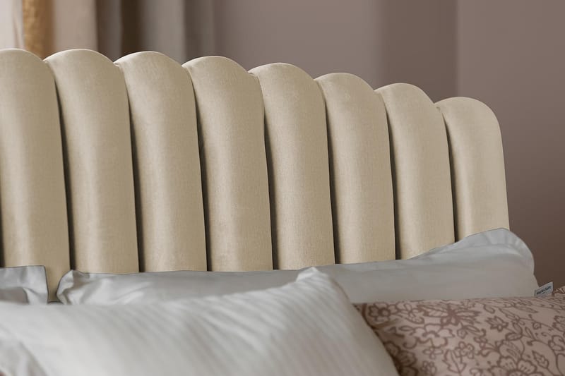 Sänggavel Zehner 160 cm - Beige|Sammet - Möbler - Säng - Sängtillbehör & sänggavel - Sänggavel