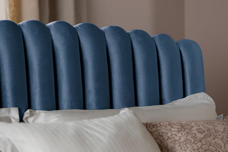 Sänggavel Zehner 180 cm - Mörkblå|Sammet - Sänggavel