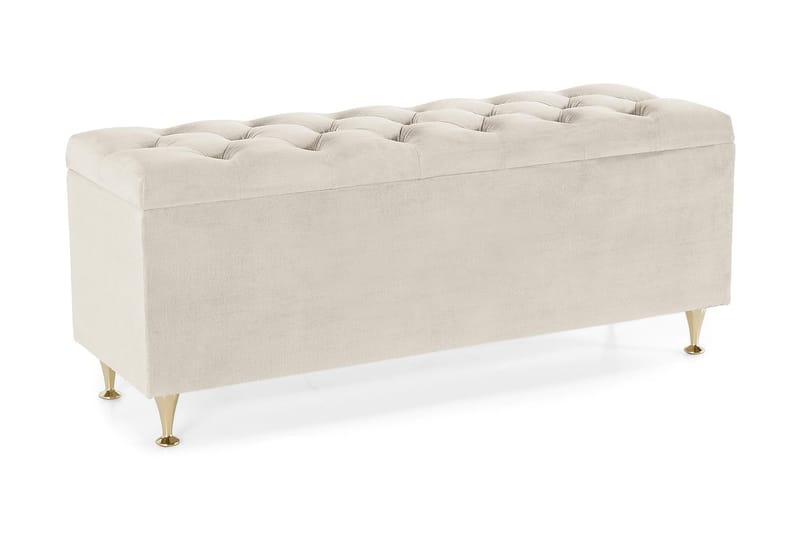 Sängkista Torsö Beige Sammet - Förvaringskista & sängkista - Sängbänk - Sängförvaring