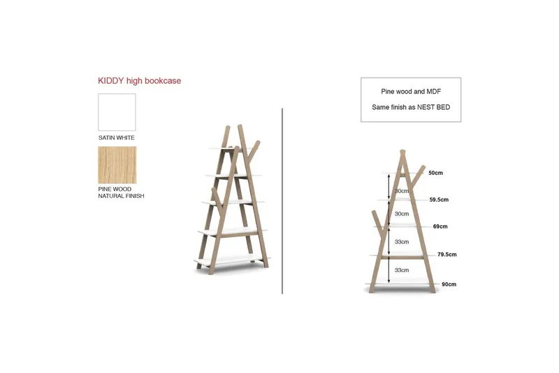 Spjälsäng med Byrå Bytesskiva garderob Bokhylla Kiddy 2-dörrar - 2-dörrar - Möbler - Säng - Sängtillbehör & sänggavel - Sängförvaring