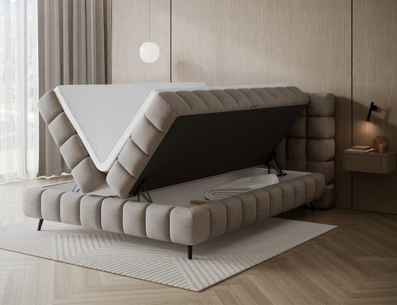 Sabeno Sängpaket Bubblig Kontinentalsäng med förvaring 140x200 cm - svart - Möbler - Säng - Kontinentalsäng