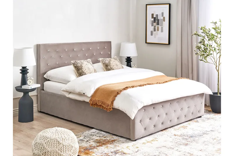 Saleux Sängram 140x200 cm - Taupe - Möbler - Säng - Säng med förvaring