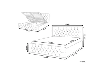 Saleux Sängram 140x200 cm - Taupe - Möbler - Säng - Säng med förvaring