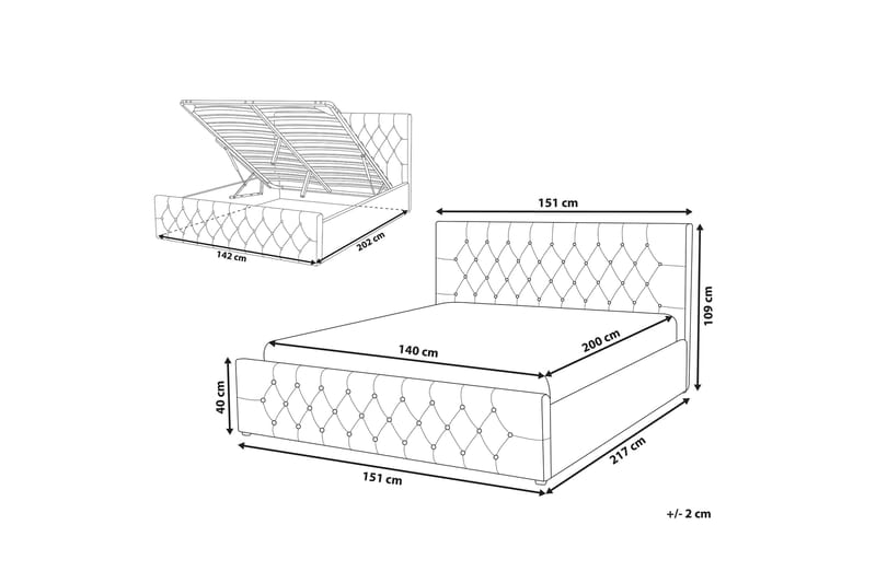 Saleux Sängram 140x200 cm - Taupe - Möbler - Säng - Säng med förvaring