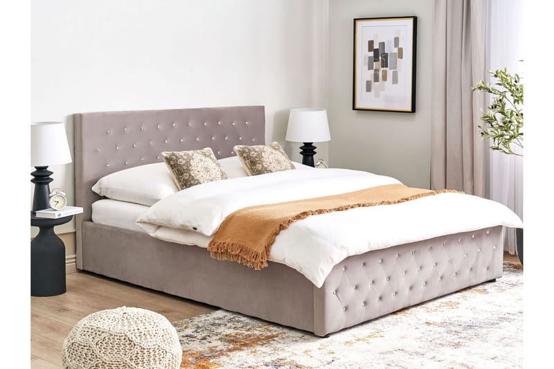 Saleux Sängram 180x200 cm - Taupe - Möbler - Säng - Säng med förvaring