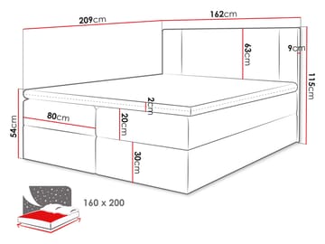 Salricus Sängpaket Kontinentalsäng 160x200 cm med Förvaring - Möbler - Säng - Kontinentalsäng