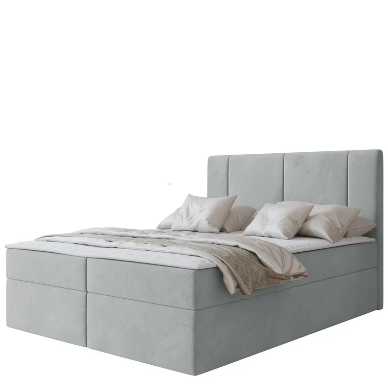 Salricus Sängpaket Kontinentalsäng 180x200 cm med Förvaring - Ljusgrå - Möbler - Säng - Kontinentalsäng