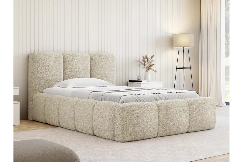 Salvenor Sängram med Förvaring 90x200 cm - Beige - Möbler - Säng - Sängram & sängstomme