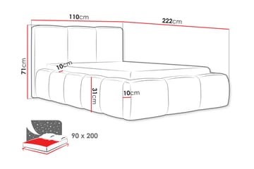 Salvenor Sängram med Förvaring 90x200 cm - Blå - Möbler - Säng - Sängram & sängstomme