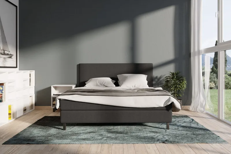 Select No 1 Komplett Sängpaket 180x200 - Mörkgrå/Svart - Möbler - Säng - Kontinentalsäng