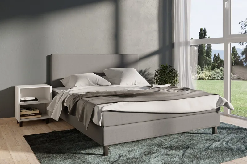 Select No 1 Komplett Sängpaket 210x210 - Ljusgrå/Svart - Möbler - Säng - Kontinentalsäng