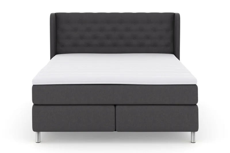 Select No 3 Komplett Sängpaket 160x200 Fast/Medium, Mörkgrå/Metall