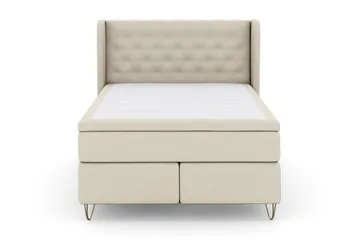 Select No 4 Komplett Sängpaket 140x200 Fast/Medium - Beige/Metall V-form - Möbler - Säng - Kontinentalsäng