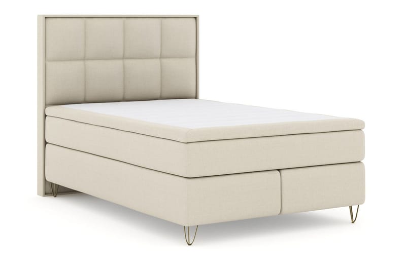 Select No 4 Komplett Sängpaket 160x200 Fast/Medium - Beige/Metall V-form - Möbler - Säng - Kontinentalsäng
