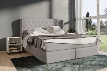 Select No 4 Komplett Sängpaket 180x200 Fast - Ljusgrå/Metall V-form - Möbler - Säng - Kontinentalsäng