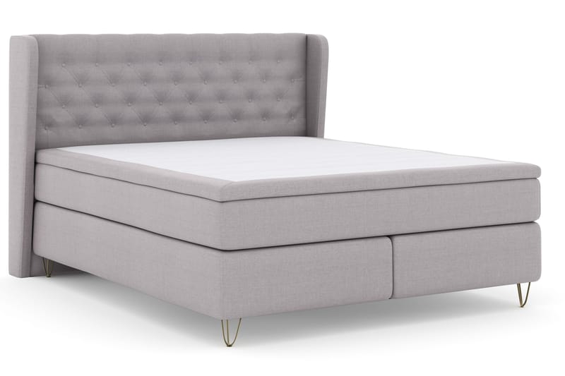 Select No 4 Komplett Sängpaket 180x200 Fast - Ljusgrå/Metall V-form - Möbler - Säng - Kontinentalsäng
