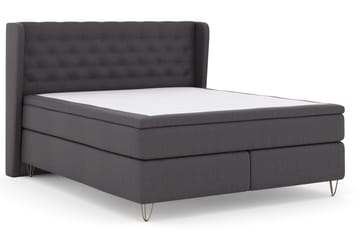 Select No 4 Komplett Sängpaket 180x200 Fast - Mörkgrå/Metall V-form - Möbler - Säng - Kontinentalsäng