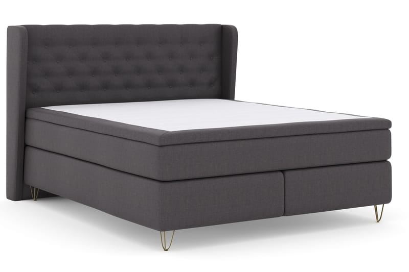 Select No 4 Komplett Sängpaket 180x200 Fast - Mörkgrå/Metall V-form - Möbler - Säng - Kontinentalsäng