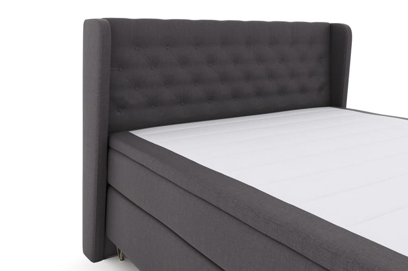 Select No 4 Komplett Sängpaket 180x200 Fast - Mörkgrå/Metall V-form - Möbler - Säng - Kontinentalsäng