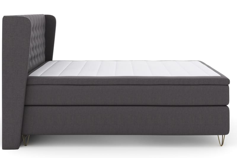 Select No 4 Komplett Sängpaket 180x200 Fast - Mörkgrå/Metall V-form - Möbler - Säng - Kontinentalsäng